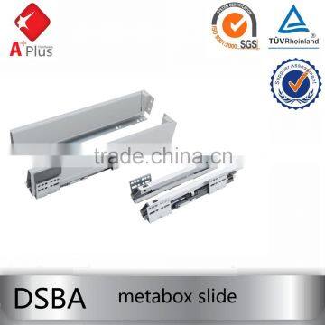 Push open and soft close metal box drawer slide