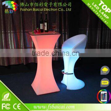 Waterproof outdoor used bar cube shaped led lighting chair with remote 7 colors