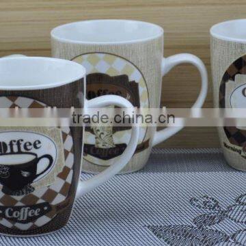 11OZ coffee design full decal print coffee cups, shiny surface new bone china mug, KL5004-A405