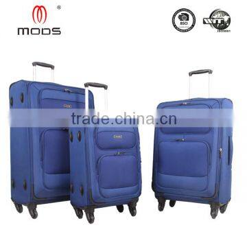 HOT SALE 3PCS 4 WHEELS POLYESTER SOFT LUGGAGE