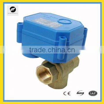 3 way T flow brass motorizd valve 3.6v 5V 12v 24v 220V for solar water system hot water control