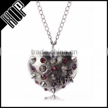 Best selling fashion metal vintage crytsal 3D heart pendant