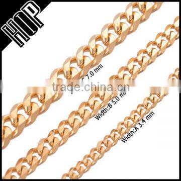 Fashion top sale stainless steel high quality gold chain