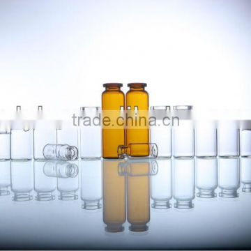 Tubular vial for injection, amber clear color glass bottle vial