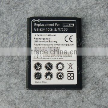 For Samsung Galaxy Note2 N7100 battery,3.7V 3500mAh, Made in china