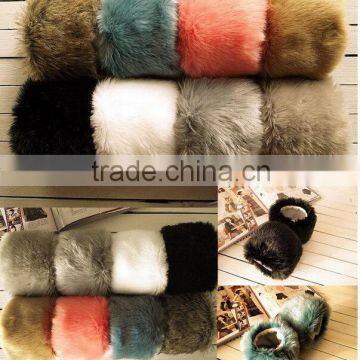 Luxury Women Winter Wrist Arm Warmer Rabbit Fur Cuffs For Garment