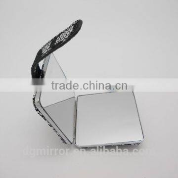 PU compact mirror,cosmetic pocket mirror,dual sided vanity mirror,metal mirror ,practical mirror