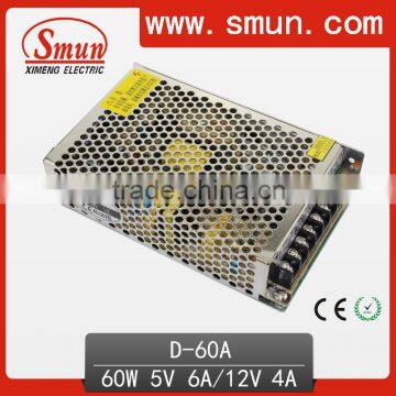 60W 5V 12V Dual Switching Mode Power Supply D-60A