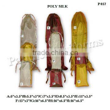 Poly silk drawstring gift pouches