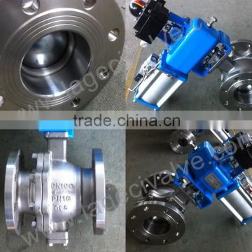 Q641H High Quality Two Piece Pneumatic Flange ball valve