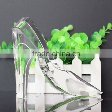 beautiful transparent crystal shoes figurines gifts