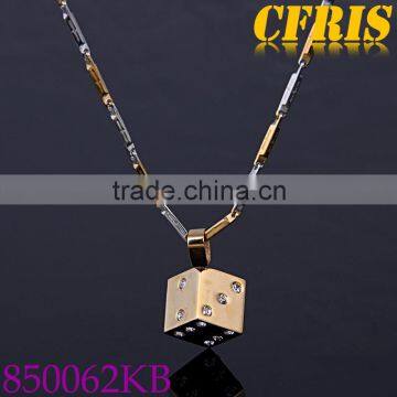 2013 Newest stainless steel women dice pendant with crystal
