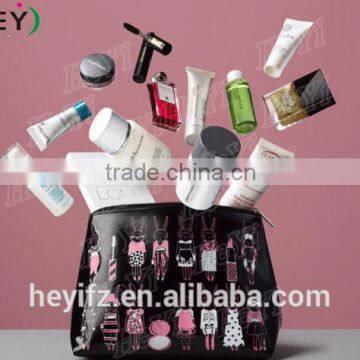 2016 New Arrival Semicircle Rose Red Glossy PVC Travelling Makeup Case With Handle photo-4