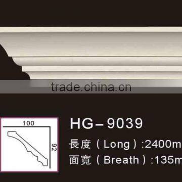 HG9039 polyurethane PU cornice crown ceiling moulding for door window ceiling decoration