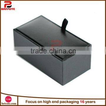 2016 Black PU Leather cufflink box/leather cufflink box