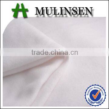 Mulinsen 100% polyester white dyed brushed polar fleece fabric wholesale