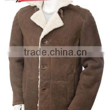 Luxury OEM Top Style Lamb skin men leather coat