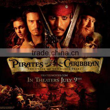 custom printing promotion poster high quality good price china /Movie Pirates of the Caribbean poster