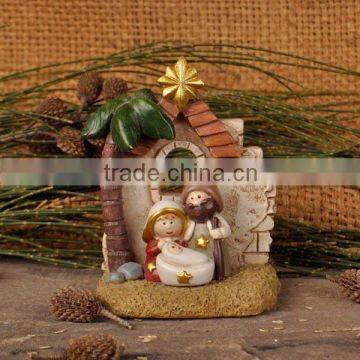 Wholesale nativity house resin ornament