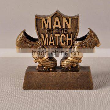 "Man of the match" resin sports sculpture