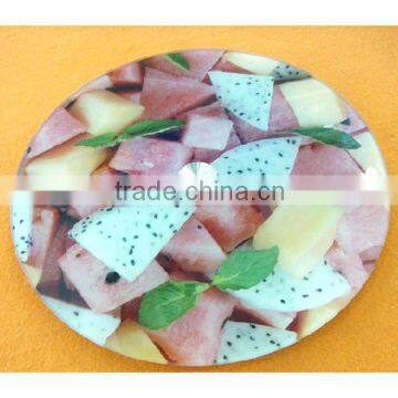 NEW!Besutiful pattern rotating tempered glass lazy susan