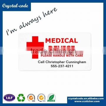 Alibaba hot sale hospital labels,patient stickers,medical label stickers