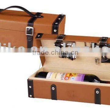 Single pu/pvc leather wine serve packaging box