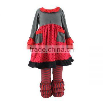 Girls outfit sets ruffle dress & stripe pants toddler girl winter set costumes for kids baby girls clothing sets