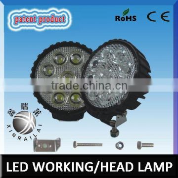 RGD1005 Factory price Epistar super bright waterproof IP68 round 27w led working light for suv