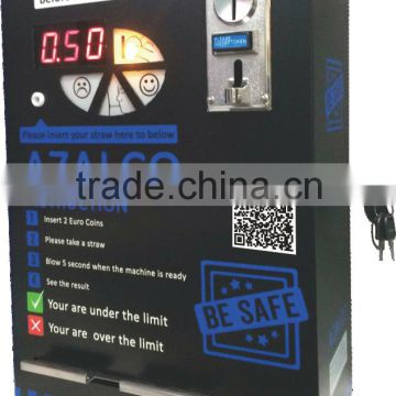 Professional coin operated alcohol tester/breathalyzer machine for bar /restaurant /hotel