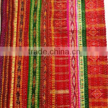 Vintage patola silk sari patchwork quilt bed cover throw gudri multi color blanket Indian saree quilt