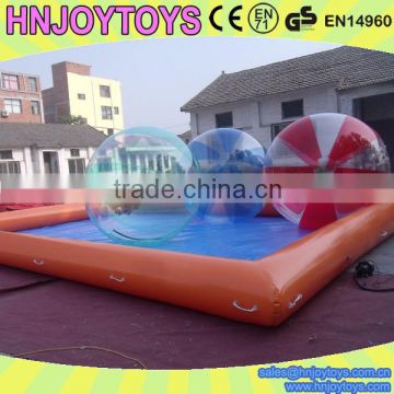 0.90mm PVC Tarpaulin Orange Large Inflatable Pool with Water Ball