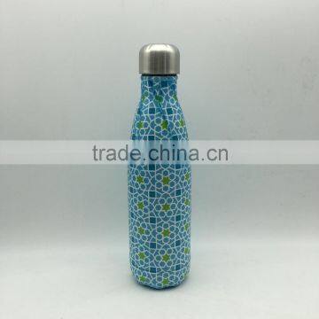 500ml Stainless steel bottle insulated bottle/ vacuum water drinking bottle blue air transfer