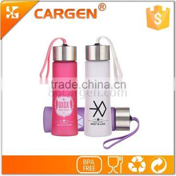 Custom branded 450ml plastic frosted drink bottle