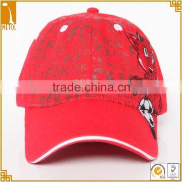 Good quality custom brand 6 panel unstructured sports style children caps