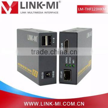 Factory wholesale LINK-MI LM-THF123HKM HDMI video OM3 transmission 300 meter multimode With Micro USB Port HDMI Over Fiber 4K 3D