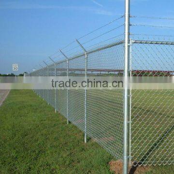 High security chain link fence top barbed wire