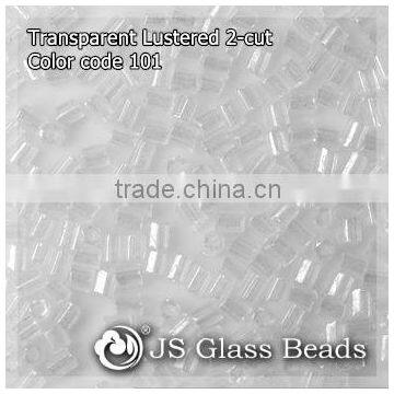 High Quality Fashion JS Glass Seed Beads - 101# Lustered Transparent 2-CUT Beads For Garment & Jewelry
