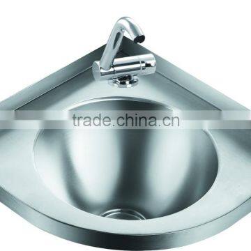 Stainless Steel Triangle Corner Round Hand Wash Basin Corner Sink GR-596