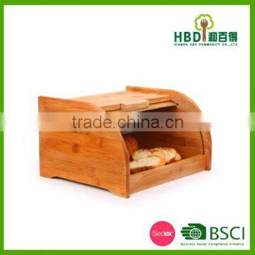 new products high quality hot selling bamboo bread box,bread bin storage box, wholesale