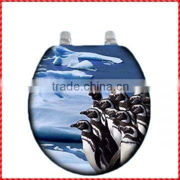 Lovely resin penguin family custom animal toilet seat