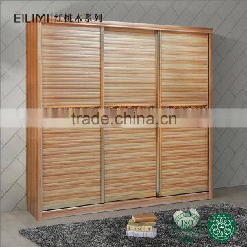 Factory directly sale Modern design 3 sliding doors wooden wardrobe