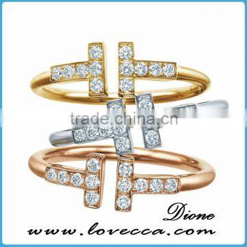 Hot new fashion elegant jewelry women charms gold silver ring 925