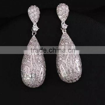 Best quality Micro inlays cubic zirconia earring Bridal earrings