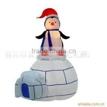 Inflatable Christmas decoration penguin in igloo