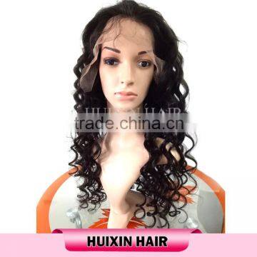 Top sale human hair full lace wig, natural wave hair style full lace wig with baby hair, human hair wig