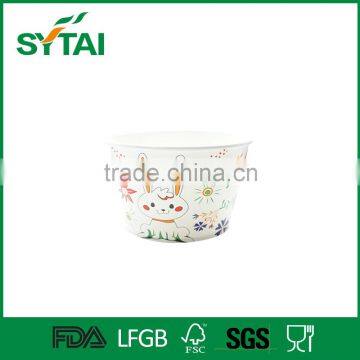 Eco-Friendly Paper Ice Cream Cup / Customized Frozen Yogurt Paper Cup With Lid