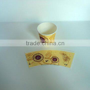 Flexo Printing Customer Design Paper Cup Fan for Hot Drinks