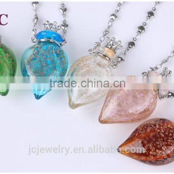 Fashion Glass Essential Oil Pendant Necklace Jewelry Wholesale