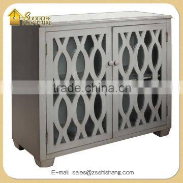 2016 Hot Selling Antique White Distrssed Finish Console Cabinet, Display Cabinets